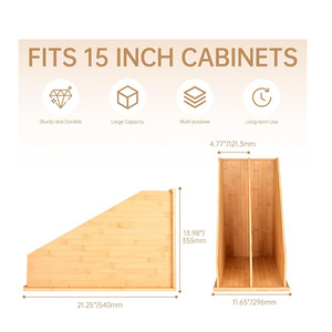 <b>Bamboo</b> Tableware Organizer Rectangle Standing Type Kitchen Cabinet Storage <b>Container</b> Multifunctional Drawer Use - Product Image 4