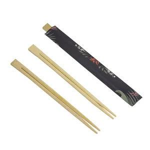 2024 Online più venduti di alta qualità doppio monouso di bambù giapponese Hashi Tensoge stampa personalizzata bacchette Logo