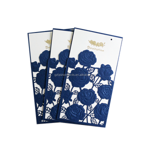 Ingrosso personalizzabile blu Navy bianco taglio Laser goffratura 3D busta tascabile cartoline per auguri <span class=keywords><strong>di</strong></span> <span class=keywords><strong>compleanno</strong></span> san valentino - Product Image 1