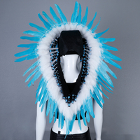 Coiffe en plumes unique, imitation style ethnique, grande taille, pour festivals, célébrations, cosplay et décoration d'événements