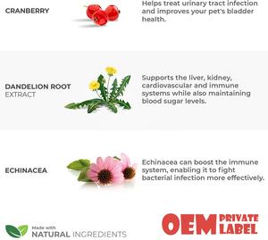Suplemento con etiqueta personalizada para gatos y perros, suplemento de Cranberry con vitamina para perros, gotas para el trazo urinario, vejiga de piedras, incontinencia de perros - Product Image 4