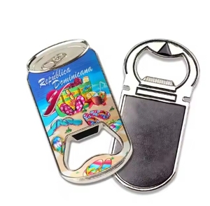 Factory Oem Bulk Foil Sticker Cap Souvenirs Customized Metallic Tin Shaped Magnetic Beer Bottle Opener <b>Fridge</b> Magnet - Product Image 1