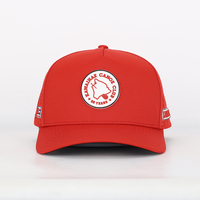 Casquette de baseball 5 panneaux en polyester de haute qualité avec logo en caoutchouc ou silicone, taille ajustable, bande anti-transpiration courante