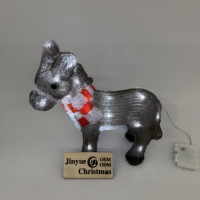 Décoration de jardin extérieure en acrylique 3D LED blanche, chien teckel en pull lumineux, contrôle manuel, étanche IP44