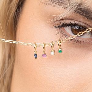 Hochwertige 18k Goldplattierte 925er Sterlingsilber Geburtskette mit Buntem Anhänger, Regenbogen Geburtsstein-Anhängern für die Schmuckherstellung - Product Image 4