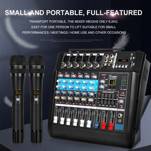 YAIKA GM7X Amplificador de Potencia de Audio Profesional de 350W+350W con 2 Micrófonos Inalámbricos, Mezclador de Audio Amplificado de 6 Canales - Product Image 4