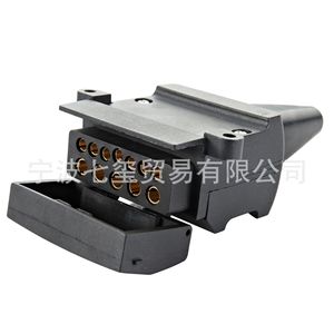 Adaptateur de prise de remorque de voiture à 12 positions, contacts en cuivre, coque en plastique noir QX1934A pour la transmission de signal - Product Image 3