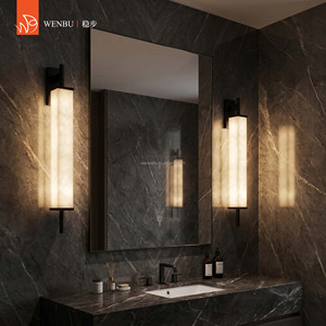 Luxury Spanish alabaster <b>Wall</b> Lamp Modern Linear LED <b>Sconce</b> for Bathroom Hotel Decor - Product Image 3