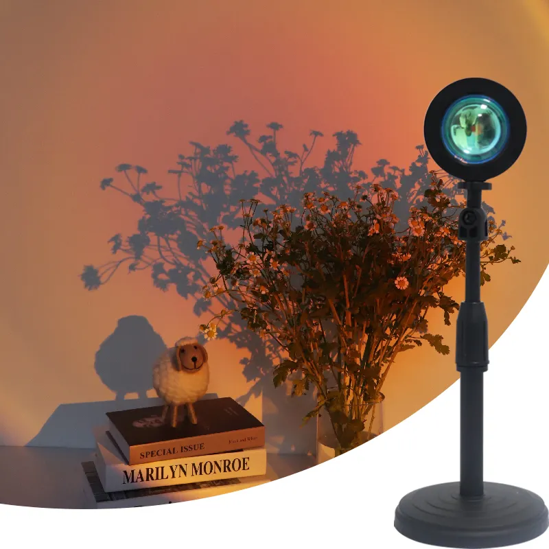 Vente CHAUDE! Coucher de soleil lumière led 180 degrés Rotation Projection lumière lampe pour la décoration de la maison coucher de soleil lumière lampe