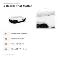 Canapé-lit semi-fermé pour chien avec housse amovible et lavable, surface en tissu peluche, pour les vendeurs en gros et les marques privées