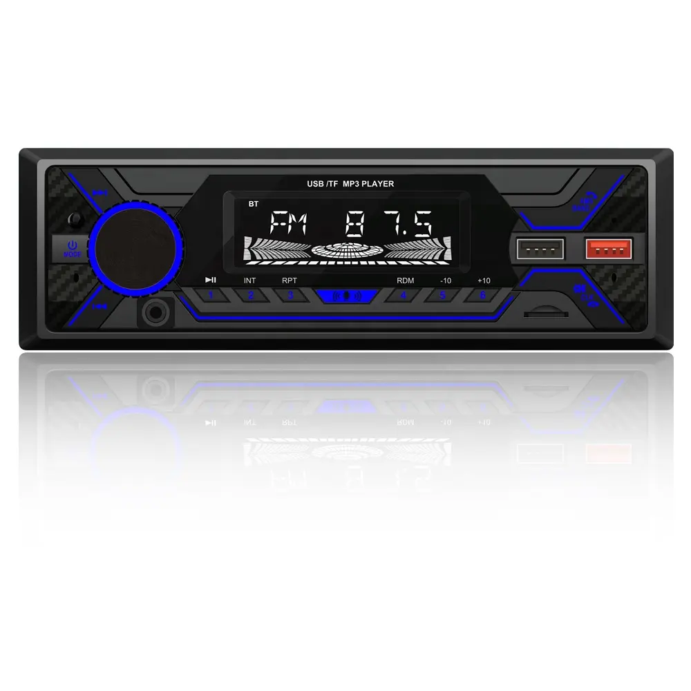 Lecteur MP3 de voiture à panneau fixe Din unique, Radio stéréo de voiture à commande vocale USB/BT/SD, offre spéciale