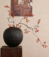 Ensemble de vases en céramique texturée noire RYLAVA, vase rond en poterie Wabi Sabi pour la décoration de la maison, arrangement de fleurs séchées