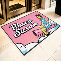 Tapis d'entrée antidérapant en nylon avec envers en caoutchouc, personnalisable avec logo imprimé, pour hôtels, devantures de magasins, bureaux et entrées commerciales