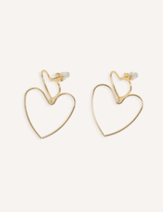 Boucles d'oreilles clous en acier inoxydable doré YXQ E161, design cœur, élégantes et tendance - Product Image 2
