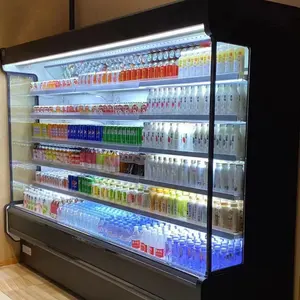 定制开放式冷水机/乳制品展示冰箱/低底蔬菜展示冷却器