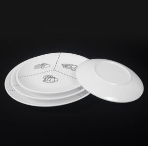 Plato de plástico ecológico para porciones de diabetes con secciones divididas para una alimentación saludable y dieta bariátrica Dieta macro - Product Image 4