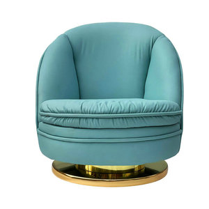 Modernes Mid-Century Wohnzimmer Scalloped Slipper Lounge Chair Drehbare Akzents tühle Messing Farbe Fuß Cafe Stuhl für Pooja Zimmer - Product Image 5