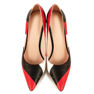 <b>Big</b> Size 47 Wide Fit Women Color Mixed Stiletto <b>Bow</b> High Slim Heels Ladies Pointed Toe Pumps Dress Patchwork Shoes - Product Image 5