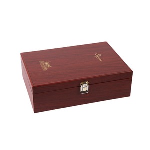 Wooden Wine <b>Box</b> Cherry Color 35x24x10.7cm <b>MDF</b> PVC Gift Packaging Storage <b>Box</b> Rectangle Solid Wood Gift <b>Box</b> - Product Image 3