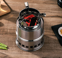 Aksesori Peralatan Masak untuk Berkemah di Luar Ruangan Kompor Camping Stainless Steel Mini Lipat - Peralatan Camping Portabel