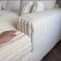 Großhandel Minimalistisches Modernes L-förmiges Cord-Modulsofa, Knochenloses Weiches Vakuumkomprimiertes Gestreiftes Sofa für Schlafzimmer und Wohnzimmer, OEM