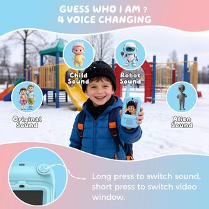 Video <strong>Walkie</strong> <strong>Talkies</strong> 2 Pack Rechargeable Screen <strong>Long</strong> Range 2 Way Radio 4 Voice Effects for Age 3-12 Boys Girls - Product Image 4