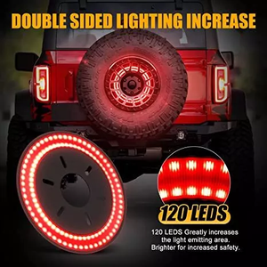 Luz de freno trasera de neumático de repuesto rojo LED para 2021 2022 2023 <span class=keywords><strong>Ford</strong></span> <span class=keywords><strong>Bronco</strong></span> Offroad <span class=keywords><strong>2</strong></span>/4-Door Plug & Play Luz de rueda de repuesto - Product Image 5