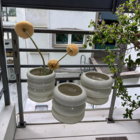 Pot de fleurs d'intérieur en céramique simple et moderne personnalisé double couleur fini pot et vases pour la décoration intérieure