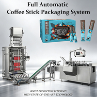 Ligne d'emballage automatique de sachets de café instantané en poudre 3 en 1, machine d'emballage et de cartonnage de sachets de café en poudre