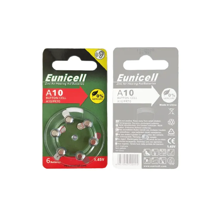 Buy Eunicell 1.4V Zinc Air Hearing Aids Battery Size 10 A10