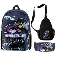 Sac à dos de voyage personnalisé étanche à l'eau, motif dessin animé, thème Cirque Numérique Incroyable, lot de 3 pièces, en stock – Offre Spéciale