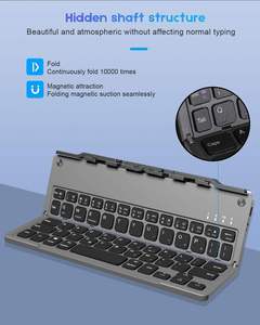 Clavier universel Bluetooth 5.0 pliable avec support magnétique, clavier rechargeable - Product Image 5