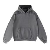Sweat-shirts d'hiver personnalisables pour hommes, en coton, coupe oversize, respirants, effet vieilli, vente en gros