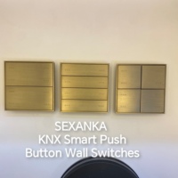 SEXANKA KNX EIB Système domotique intelligent Panneau à bouton-poussoir en métal à 4 bandes Interrupteurs muraux intelligents