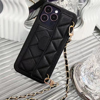 Étui de téléphone de luxe en cuir PU à motif losanges et litchis, accessoires pour téléphone portable, 2024 pour iPhone 15 13 11 12