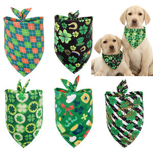 Vendita all'ingrosso all'ingrosso di St. patrick's Day bavaglini per animali domestici 100% in poliestere accessori per le vacanze all'aperto bandane per cani - Product Image 1