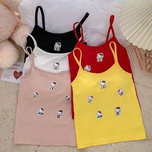 Camisola sin mangas, chaleco de dibujos animados japoneses, camiseta sin mangas con tirantes finos, camisolas para mujer, <span class=keywords><strong>Top</strong></span> sin espalda, camisetas sin mangas de nailon para mujer - Product Image 5
