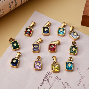Colgante de Acero Inoxidable 316L con Baño de Oro de 14k/18k, No se Deslustra, con Dijes de Zirconia de Piedra de Nacimiento para Fabricación de Joyas, Collares y Pulseras - Product Image 1