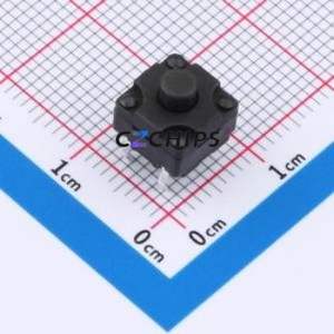 TSW08111-075B831BA Tactile Switch Through hole Component (THT)-4P,8x8mm Switch Single Pole Single Throw Round Button 2.5N 8mm - Product Image 1