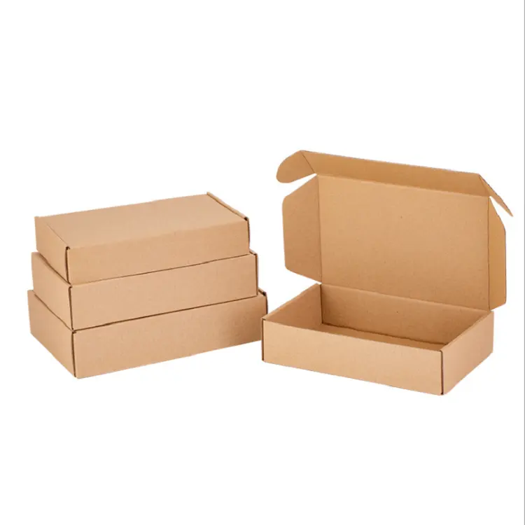 Caixa de papelão ondulado personalizada para embalagem, caixas de transporte de literatura com trava de aba para pequenas empresas