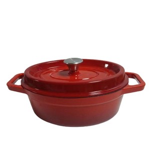 Grande <span class=keywords><strong>cocotte</strong></span> ovale de haute qualité en fonte émaillée four hollandais four antiadhésif rouge sans danger pour le gaz et l'induction - Product Image 4