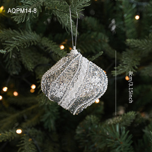 Wholesale Silver Glitter Foam Christmas Bauble Set Bow Star Tree <b>Topper</b> Assorted Hanging Ornament Xmas Tree Decoration - Product Image 6