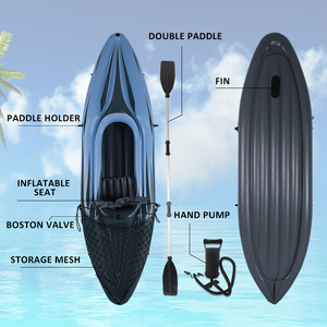 เรือคายัคแบบเป่าลม PVC เรือคายัคแบบพกพาสะดวกสำหรับการเดินทางหนึ่งคนการเล่นน้ำกลางแจ้งผลิตจากโรงงาน - Product Image 5