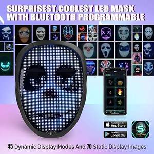 115 Patterns Stock Patterns Led Full Face Party Mask App <strong>Controlled</strong> Full Color Display Screen Mask - Product Image 5