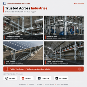 Best Selling HF Hot-<b>dipped</b> Galvanized Steel Solid Unistrut and Strut Slotted C Channel Steel Rail for Solar Project - Product Image 5