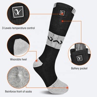 Pour Logo personnalisé 3 niveaux chauffage USB Ski chaussettes chauffantes pour hommes femmes Coolmax respirant chaussettes décontractées 7.4V 2200mAh 45-65C