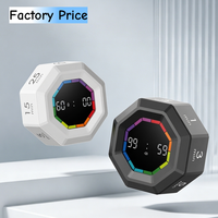 Timer Dapur Elektronik Visual Gravity Putar Otomatis Langsung dari Pabrik, Timer Pomodoro Magnetik Bentuk Kubus untuk Belajar Anak
