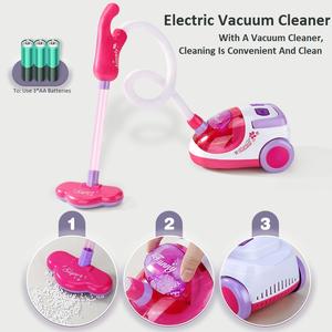 KSF Offres Spéciales plastique semblant jouer jouets pour enfants enfants jouets nettoyage <span class=keywords><strong>rose</strong></span> chariot outils jouets électriques <span class=keywords><strong>aspirateur</strong></span> chariot - Product Image 5