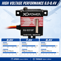 Moteur Servo à Couple Élevé XQ-POWER XQ-S2210F 11kg Mince Sans Noyau Étanche CNC Aluminium 10mm pour Planeur Avion RC Vente en Gros OEM