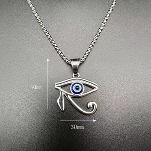 Colgante <span class=keywords><strong>Amuleto</strong></span> de Doble Protección, <span class=keywords><strong>Ojo</strong></span> de <span class=keywords><strong>Horus</strong></span> y Nazar Turco en Acero Inoxidable Chapado en Oro de 18K, Collar con Símbolo Antiguo Personalizado - Product Image 4